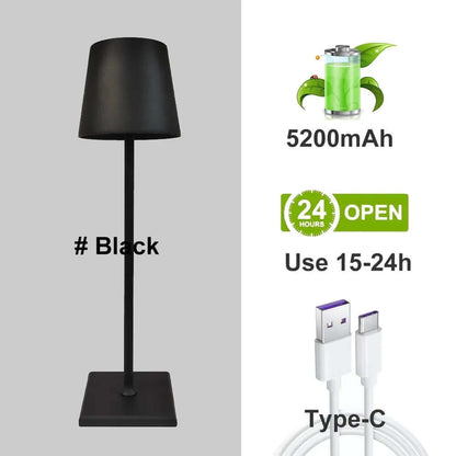 Dimmbare LED Tischlampe, Alu, Akku, Touch