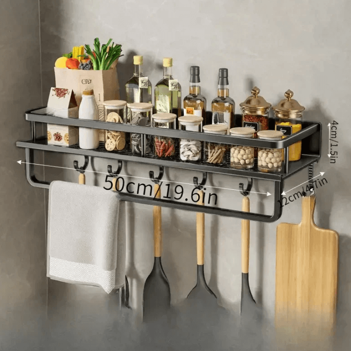 Étagère de cuisine noire - étagère murale moderne