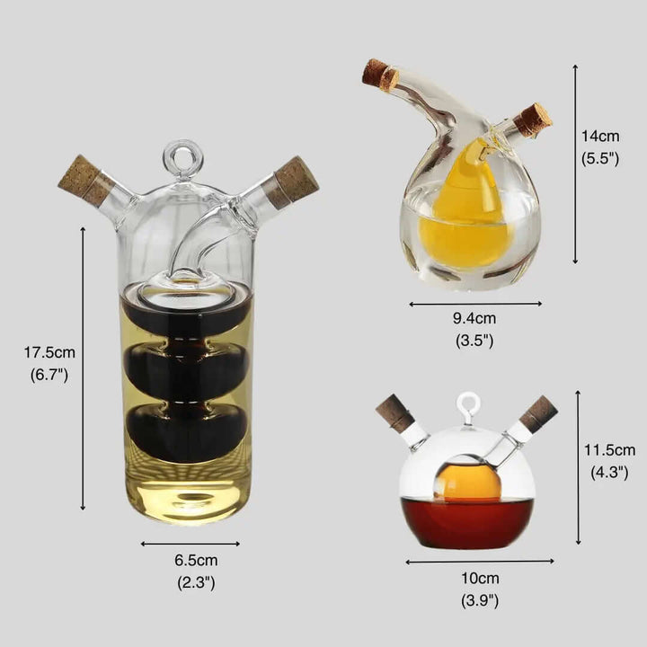 Doppelter Öl- & Essigspender aus Glas