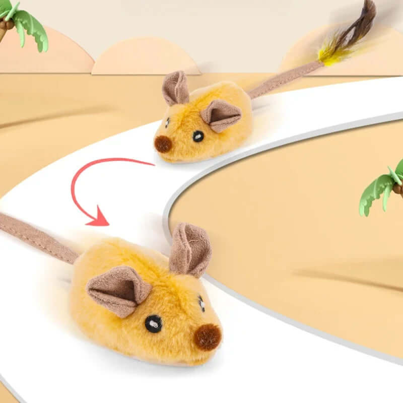 Jouet interactif pour chat souris avec plume