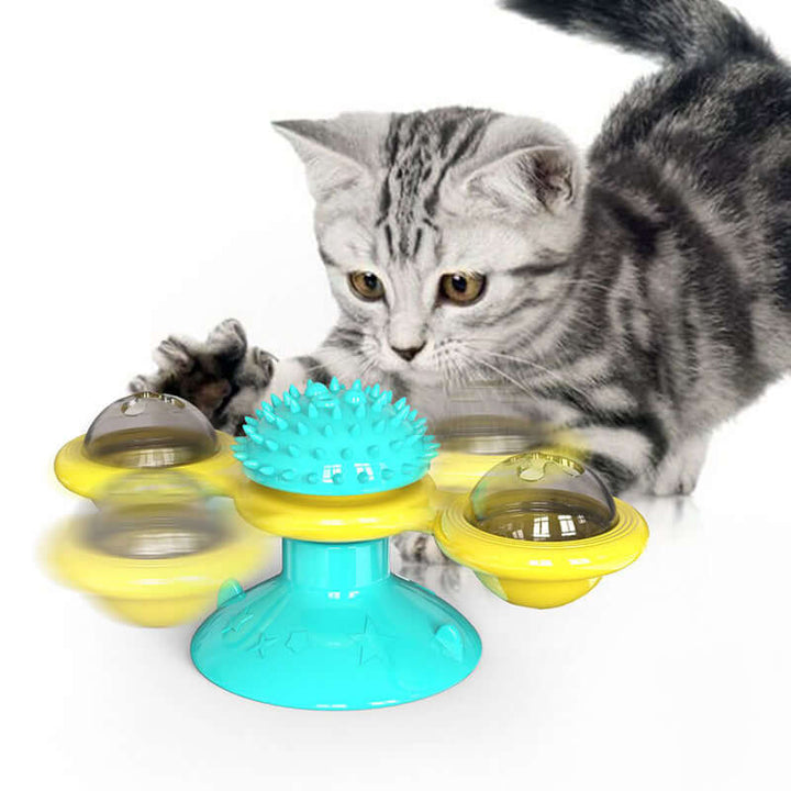 Jouet pour chat avec griffoir et moulin à vent - Interactif