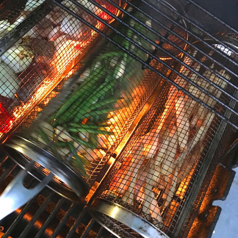 Panier de gril rotatif en acier inoxydable