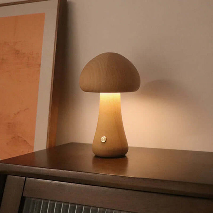 Holz-Pilz LED Nachtlicht - Stimmungsvolle Beleuchtung
