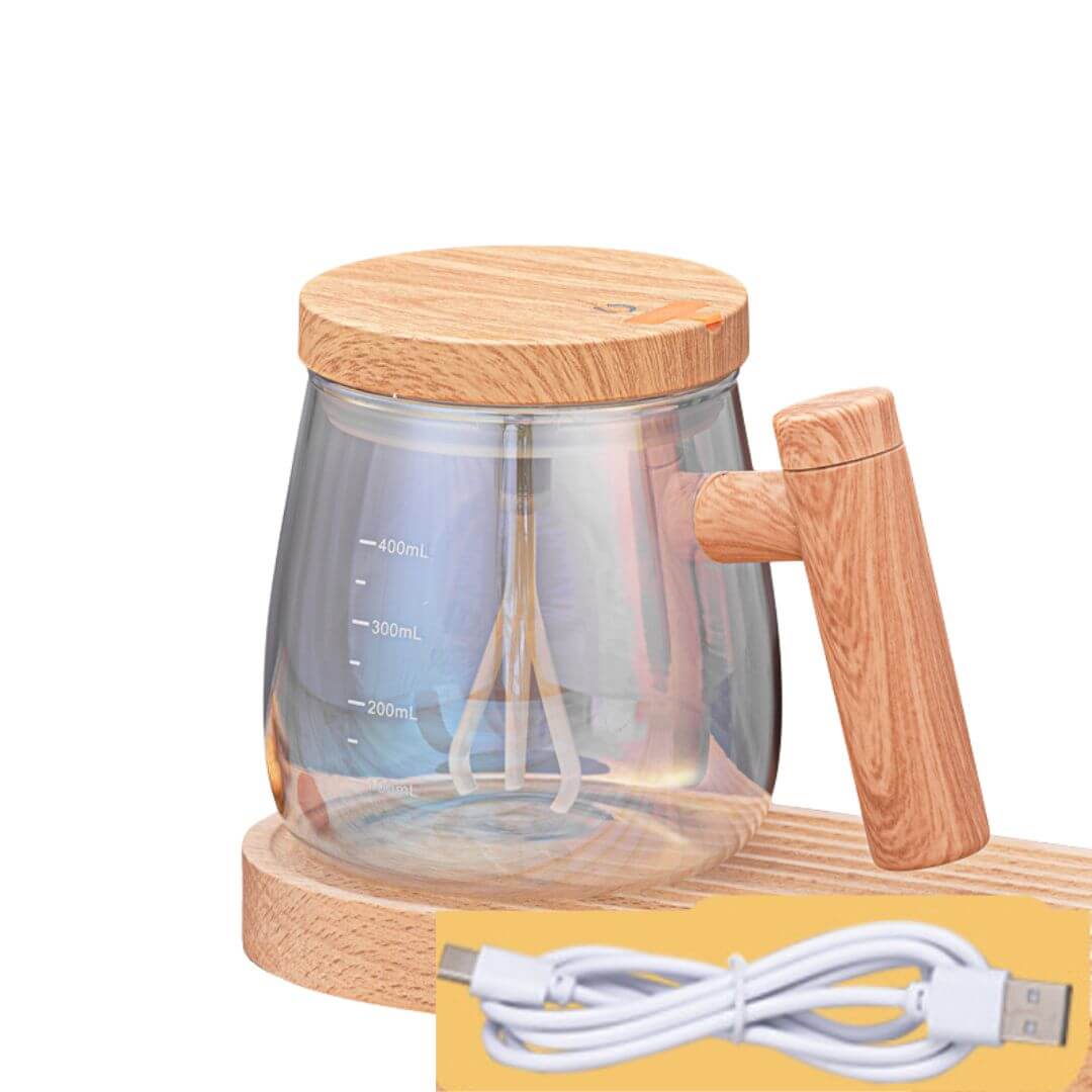 Mixeur à main en bois - Mixeur à smoothie 2 en 1