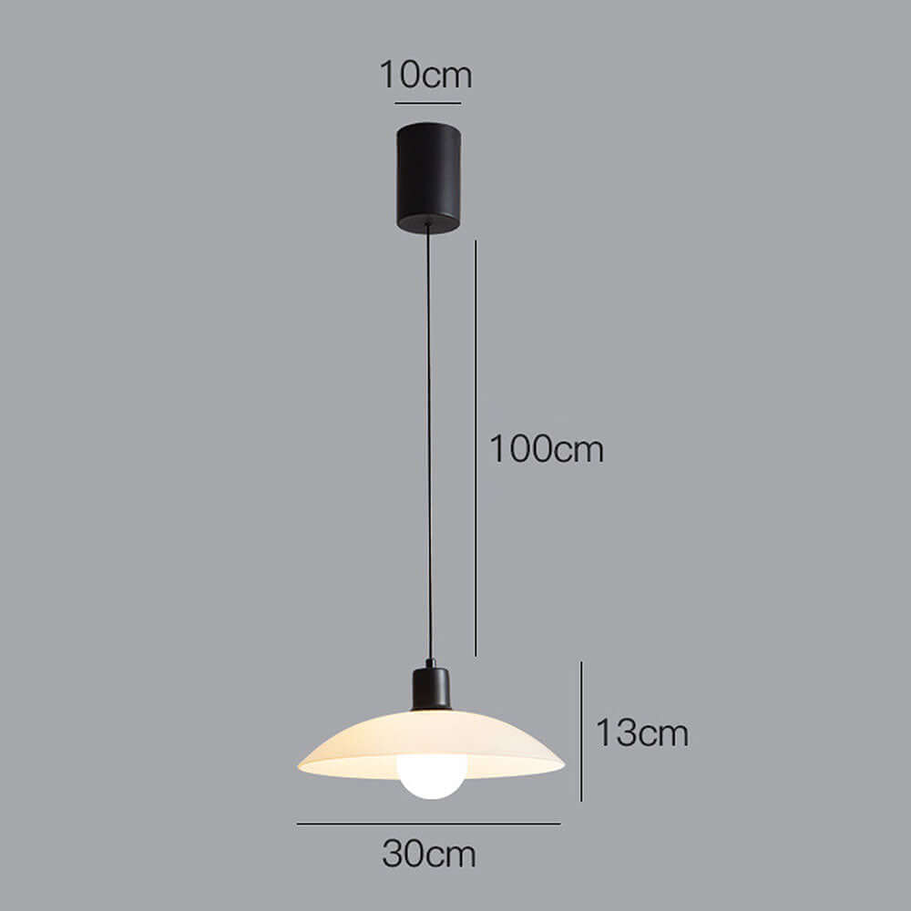 Minimalistische Pendelleuchte Weißglas