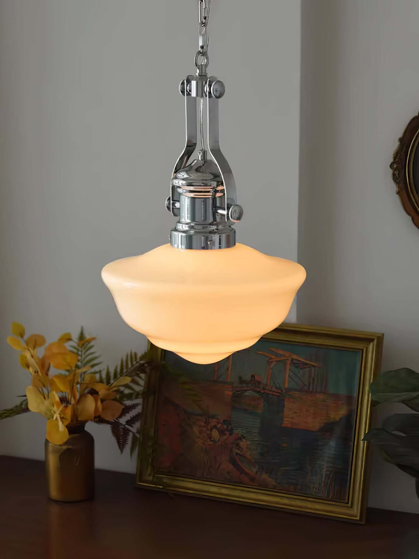 Elegante Hängeleuchte Glas & Metall