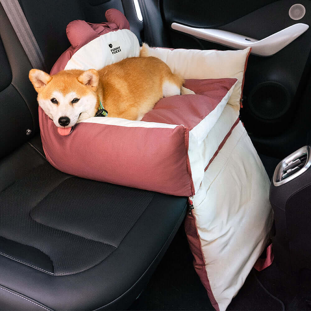 Panier de voiture sécurisé pour chien avec coussin de protection