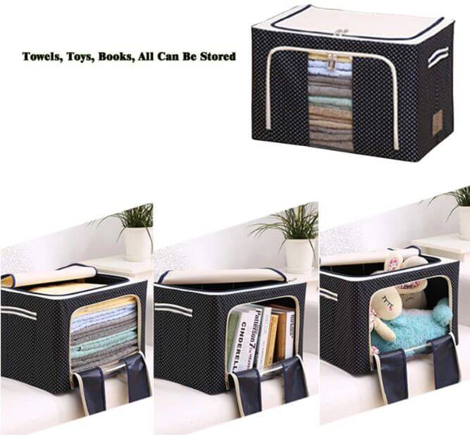 Grande boîte de rangement pour vêtements en tissu Oxford