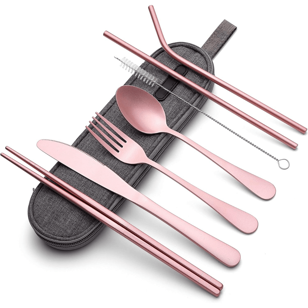 Ensemble de couverts portables en acier inoxydable - compagnon de voyage