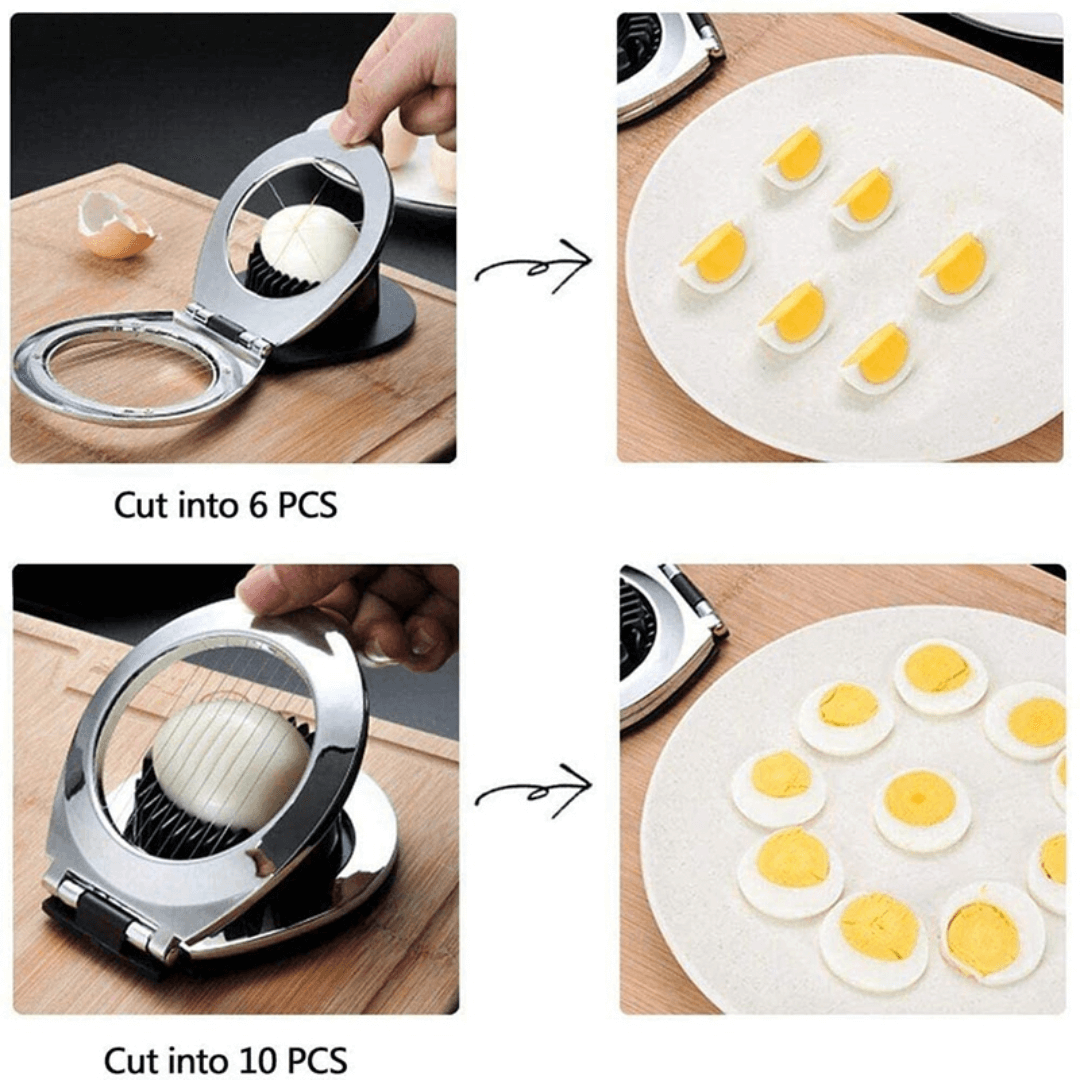 Eierschneider Edelstahl - 3 Schneidarten für schnelles Kochen