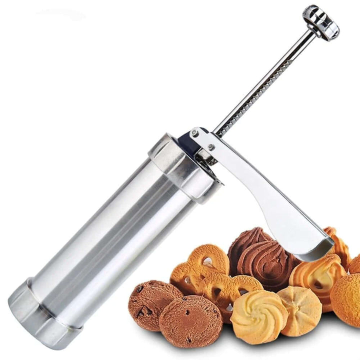 Presse à biscuits en acier inoxydable - créez facilement des biscuits et des pâtisseries