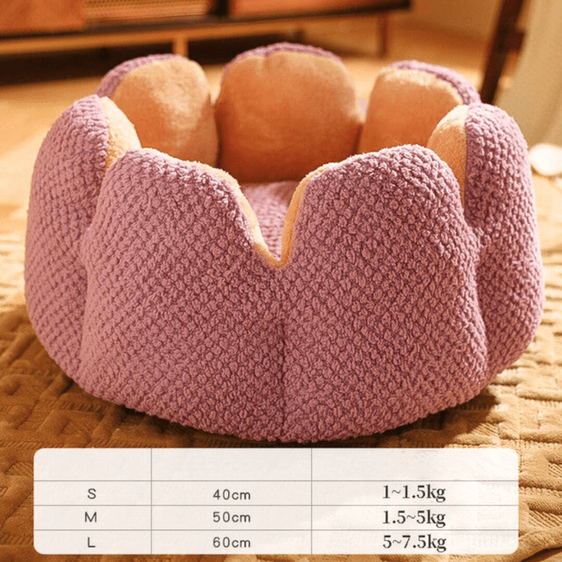 Lit douillet pour animaux de compagnie en forme de fleur pour chats et chiens