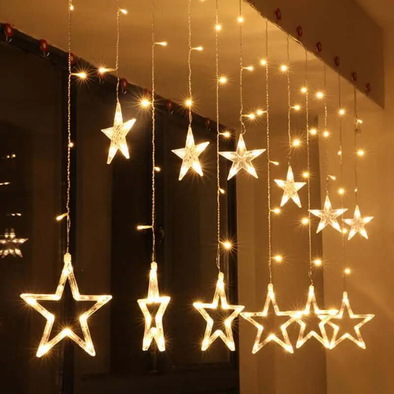 LED Sternenvorhang Lichterkette 3x3m Warmweiß