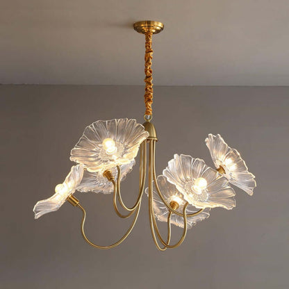 Moderner Glas-Kronleuchter Lotusblüten-Design