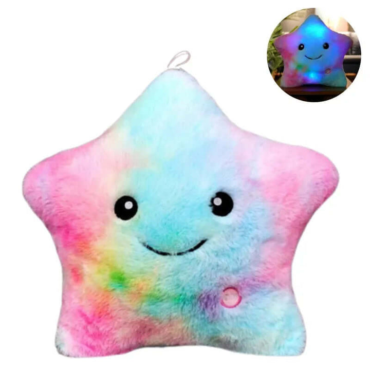Oreiller étoile LED pour enfants - veilleuse et ami câlin