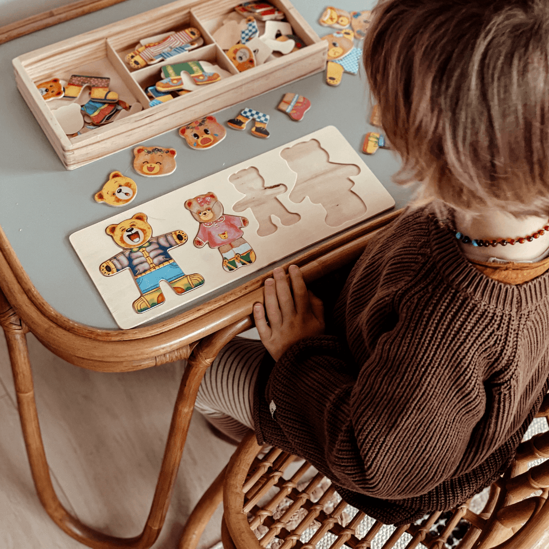 Holzpuzzle-Spielzeug für Kleinkinder - Kreatives Outfit-Spiel