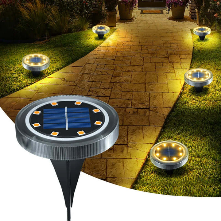 Solar Bodenleuchten Garten, 4er Set, Wasserdicht
