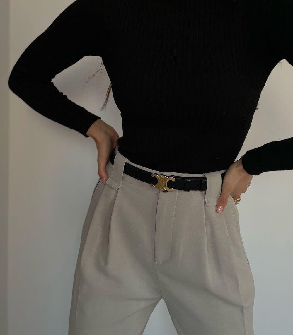 Ceinture en cuir vegan look vintage