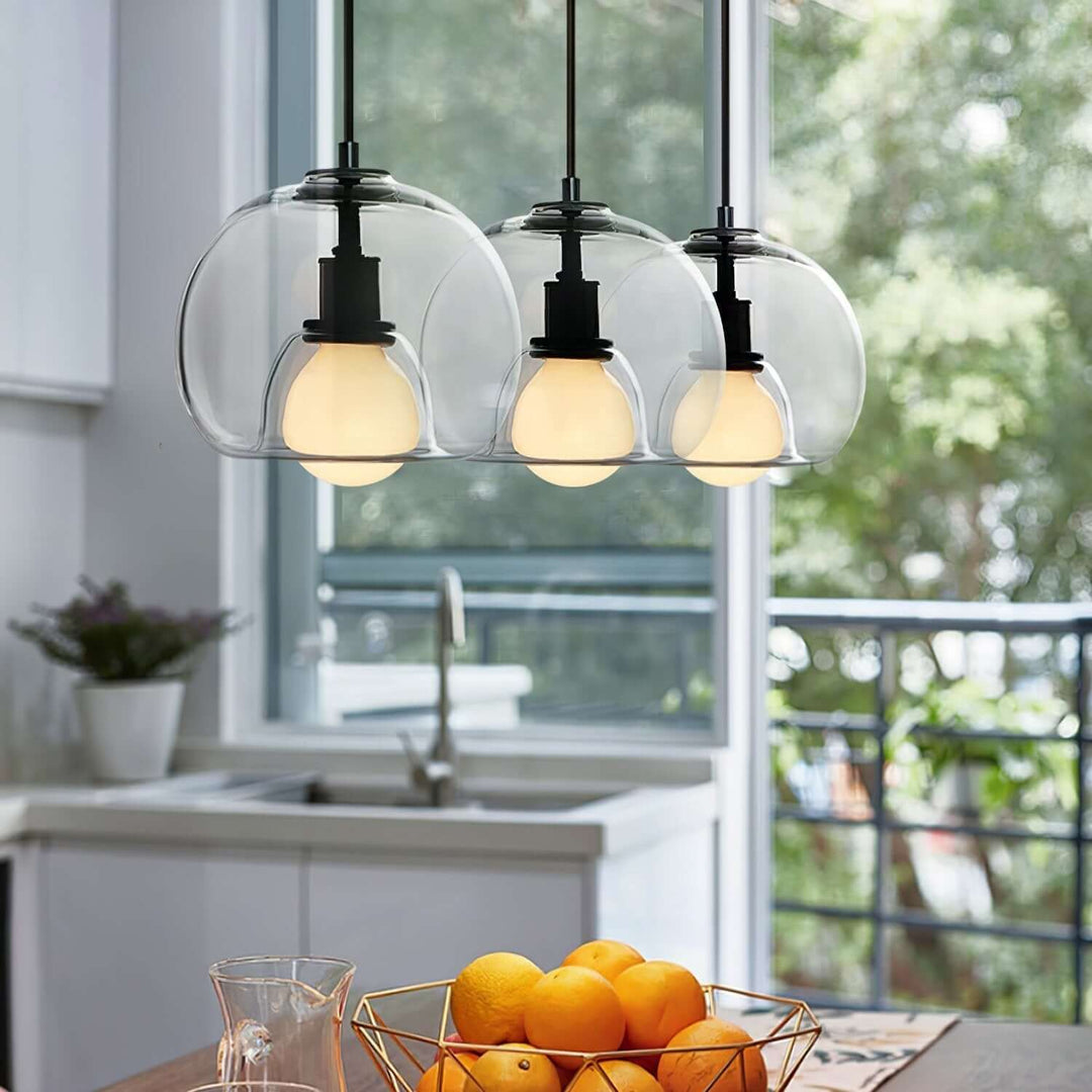 Moderne Pendelleuchte - Metall & Glas