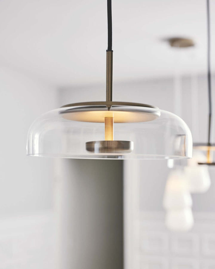 Moderne Pendelleuchte - Messing & Glas