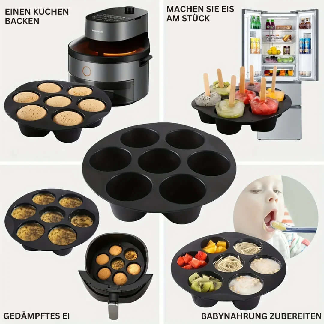 Moule à muffins en silicone pour friteuse à air - antiadhésif et flexible