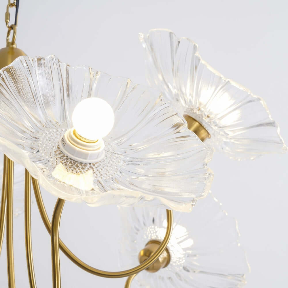 Moderner Glas-Kronleuchter Lotusblüten-Design