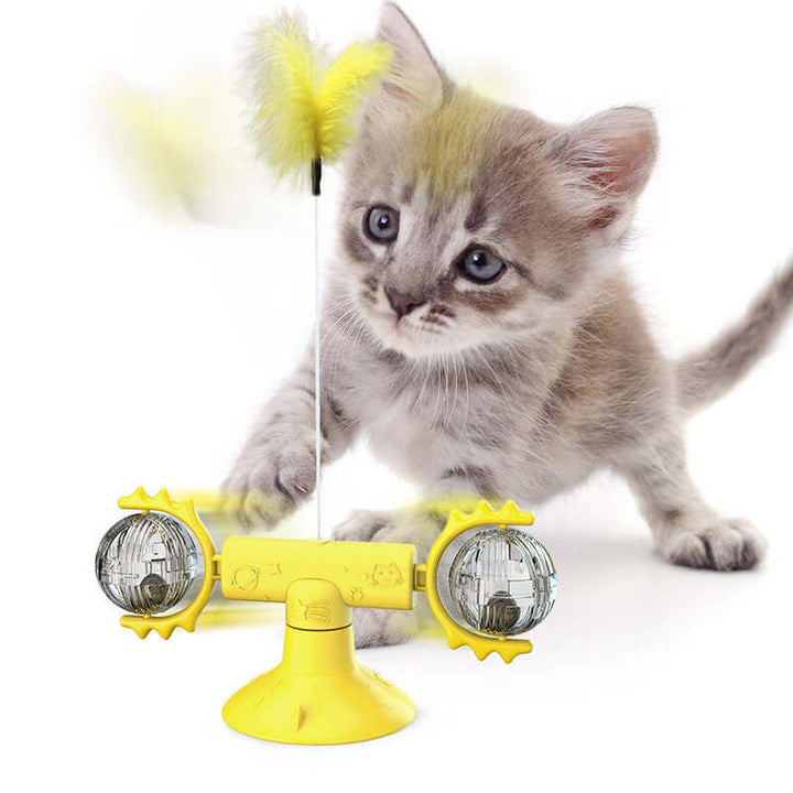 Jouet pour chat avec griffoir et moulin à vent - Interactif