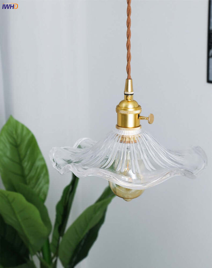 LED-Hängeleuchte, Buntglas & Kupfer - Modernes Design