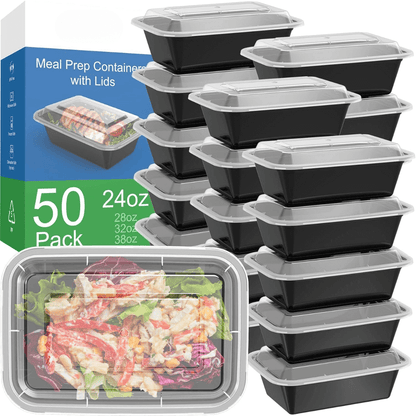 50 contenants réutilisables pour la préparation des repas 700 ml