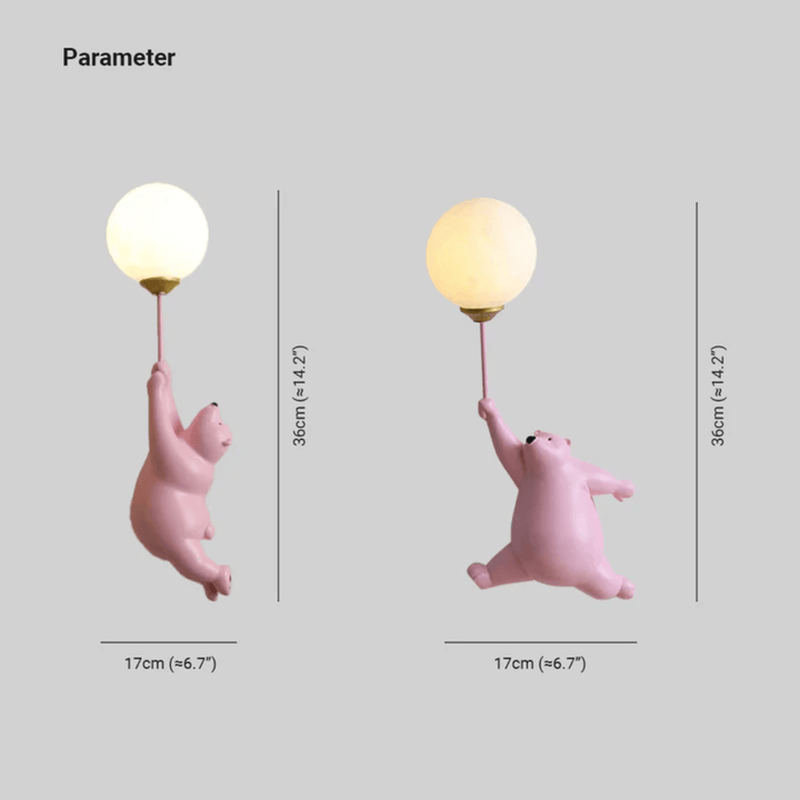 LED-Wandleuchte Bär Design Kinderzimmer