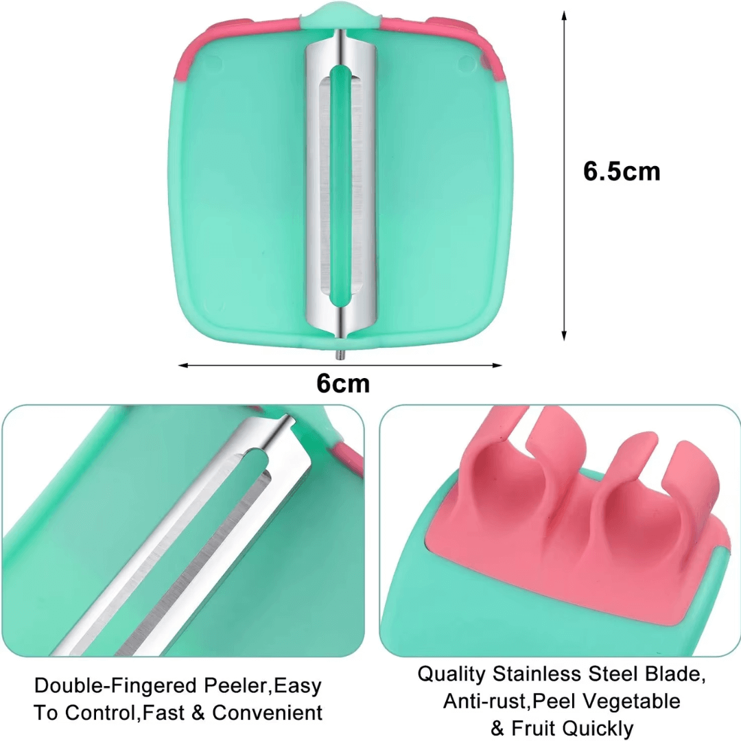4er-Set Finger-Gemüseschäler - Edelstahl