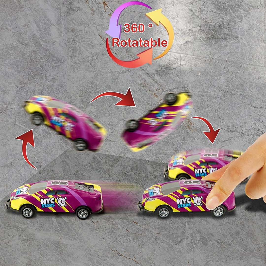 Stuntauto Set: 8x Turbo-Racer mit Flips & Sprüngen