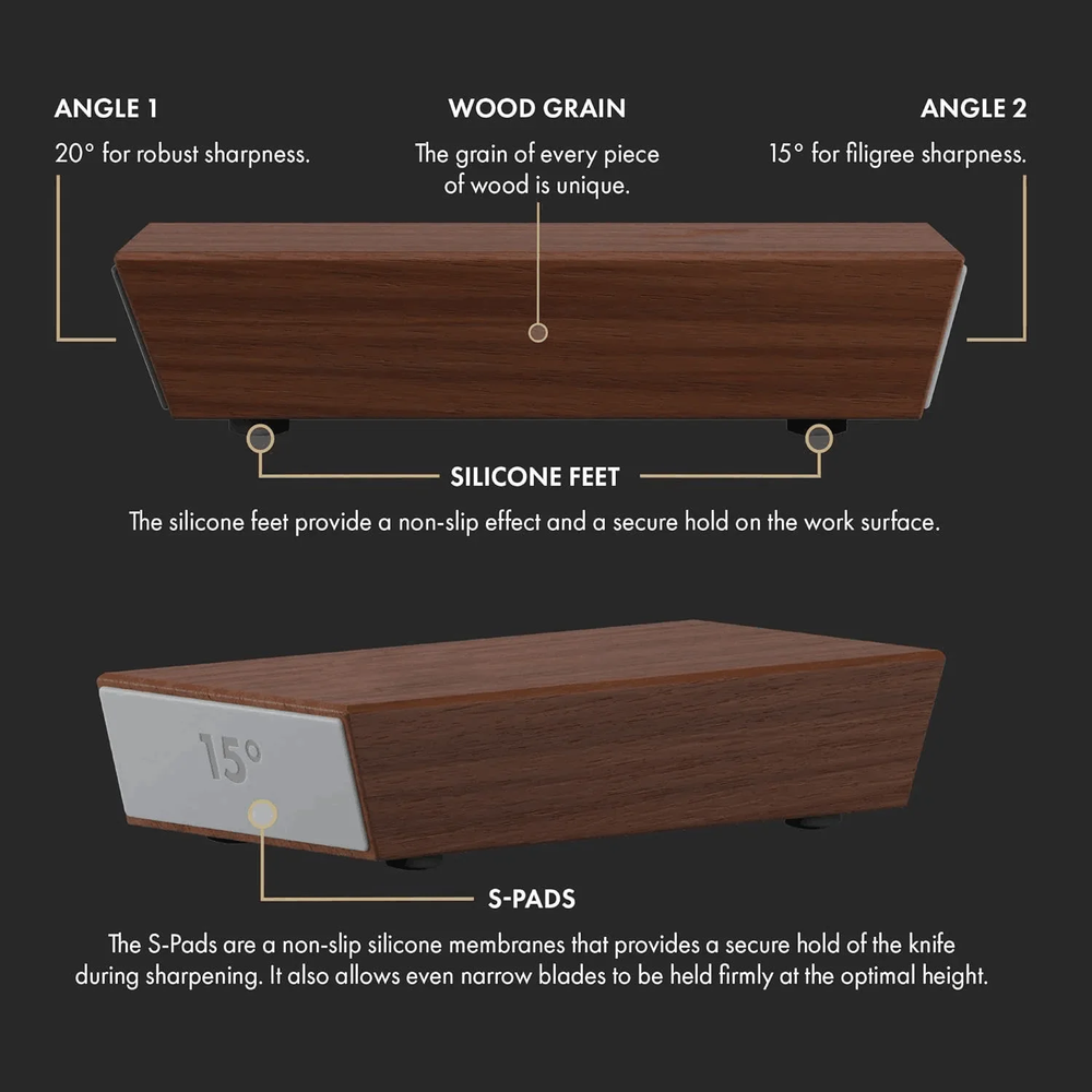 "Diamantbeschichteter Messerschärfer mit ergonomischem Design, ideal für schnelles, präzises Schärfen von Küchenmessern."