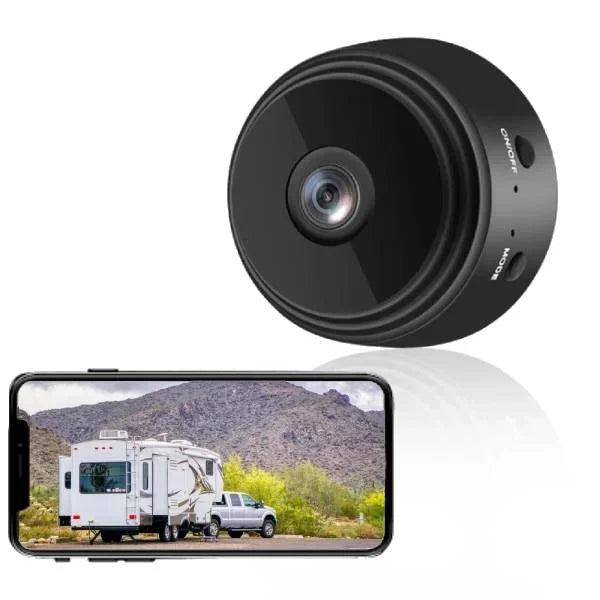 "Drahtlose Full HD Rückfahrkamera, perfekte für Wohnmobil, Lkw & Anhänger, mit magnetischer Befestigung, 360° drehbar."