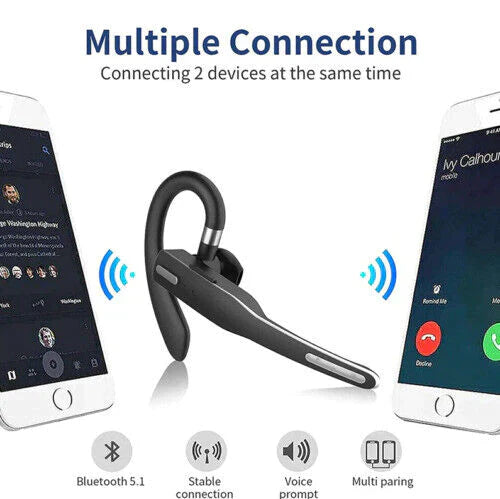 "Drahtloses Bluetooth 5.1 Headset, schwarz, Dual Mic, geräuschunterdrückend, ergonomisch, modernes Design, Technik-Gadget"