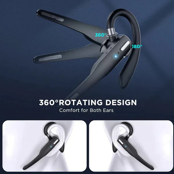 "Drahtloses Bluetooth 5.1 Headset, schwarz, Dual Mic, geräuschunterdrückend, ergonomisch, modernes Design, Technik-Gadget"