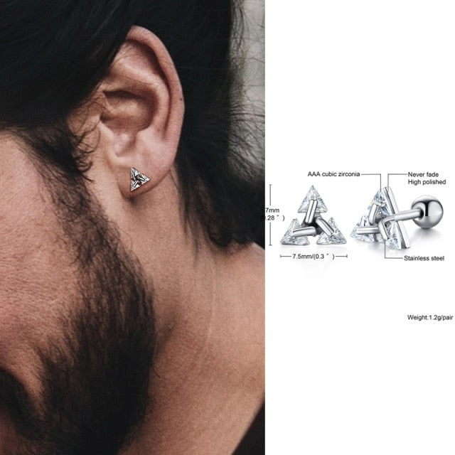 "Dreieck Ohrringe aus Silber, minimalistisch, elegant, vielseitig für Alltag und Anlässe, modern, stilvoller Schmuck"