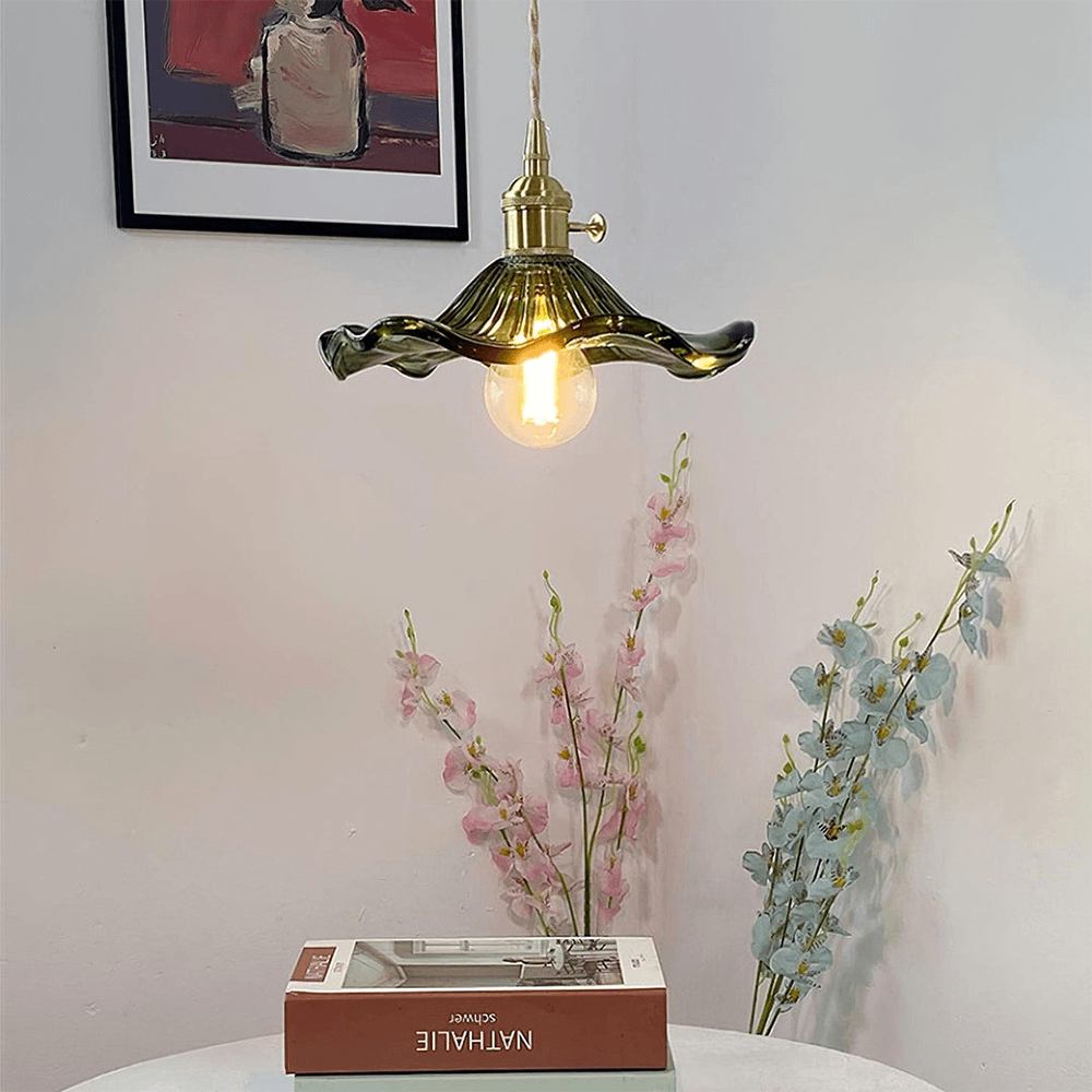 Blumen Pendelleuchte Glas LED