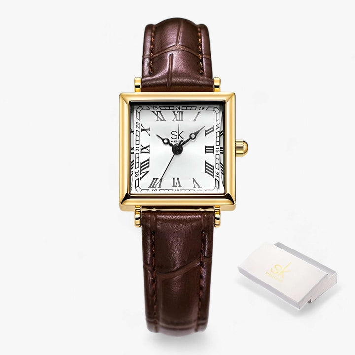 Quadratische Damen-Armbanduhr- Modernes Design & Eleganz