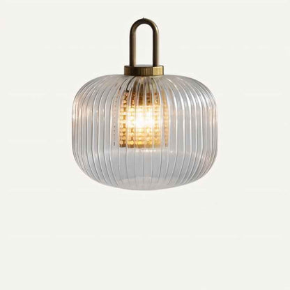 Moderne Pendelleuchte mit Gestreiftem Glasdesign