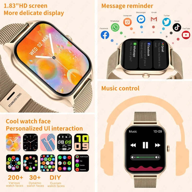 Elegante Smartwatch Damen Fitnessuhr - Aktivitätstracker