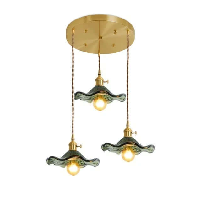 LED-Hängeleuchte, Buntglas & Kupfer - Modernes Design