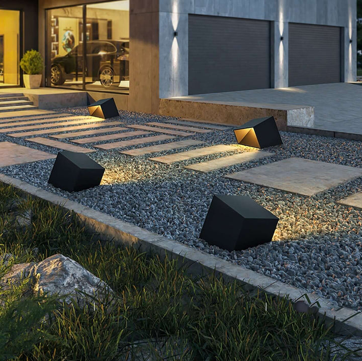 Solar Aussenleuchte Garten LED Würfel IP65
