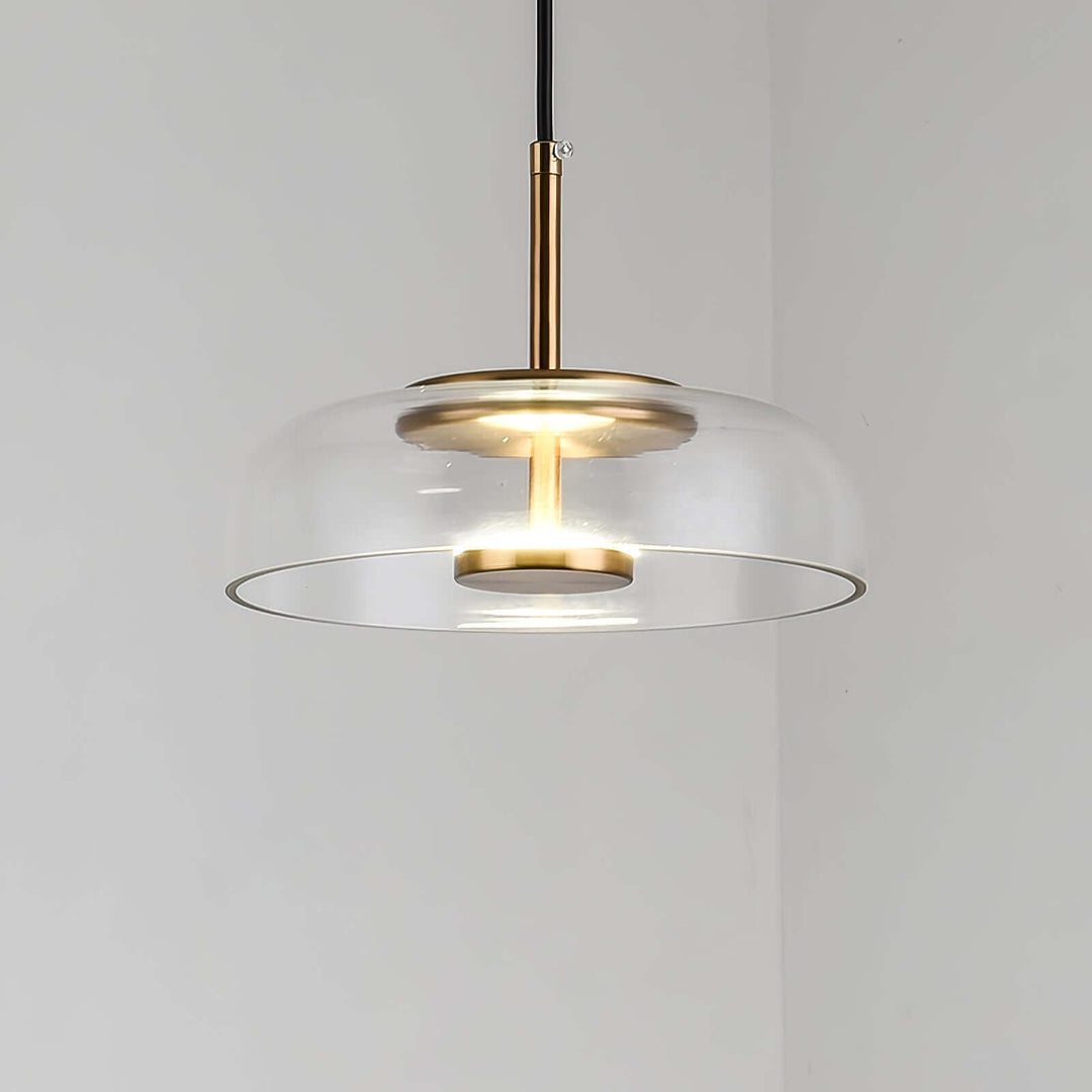 Moderne Pendelleuchte - Messing & Glas