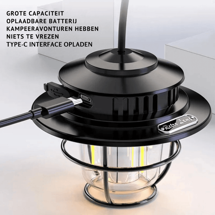 Lampe de camping LED portable au style rétro