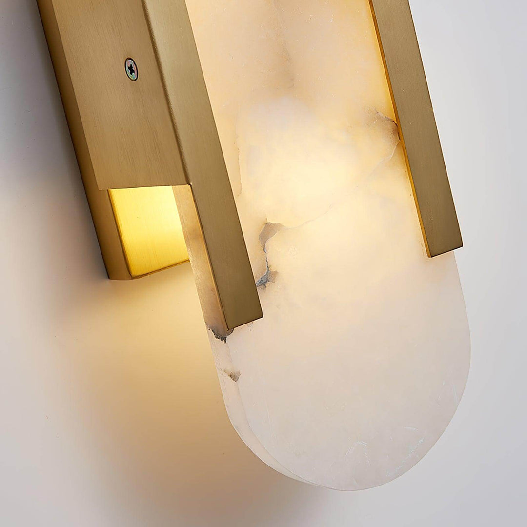 Langgestreckte Alabaster-Wandleuchte