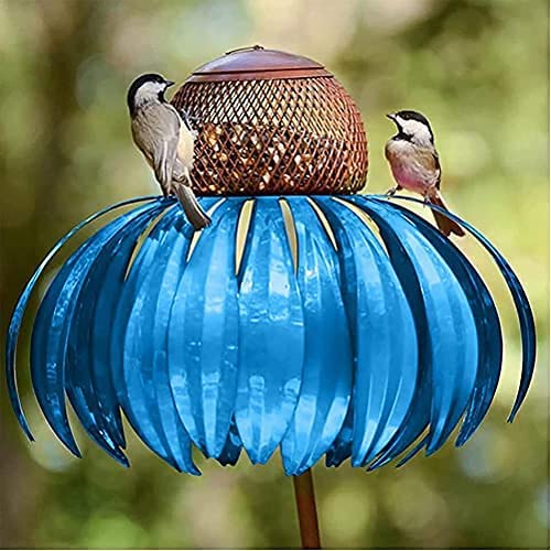 Décoration de jardin suspendue en métal en forme de fleur pour nichoir