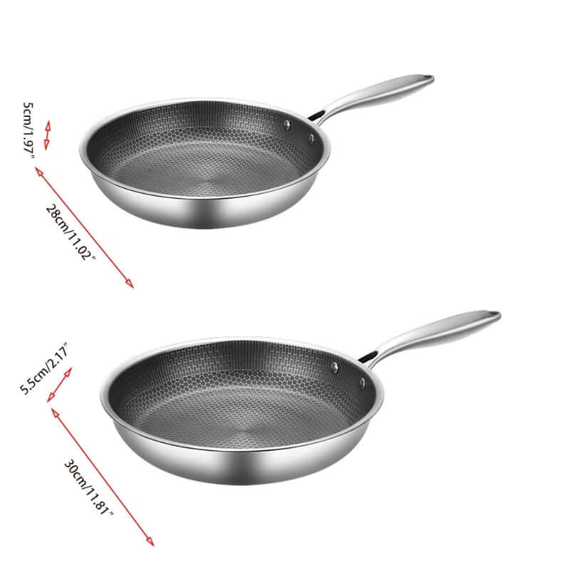 Antihaft-Bratpfanne 28cm - Edelstahl Induktion - Kratzfest