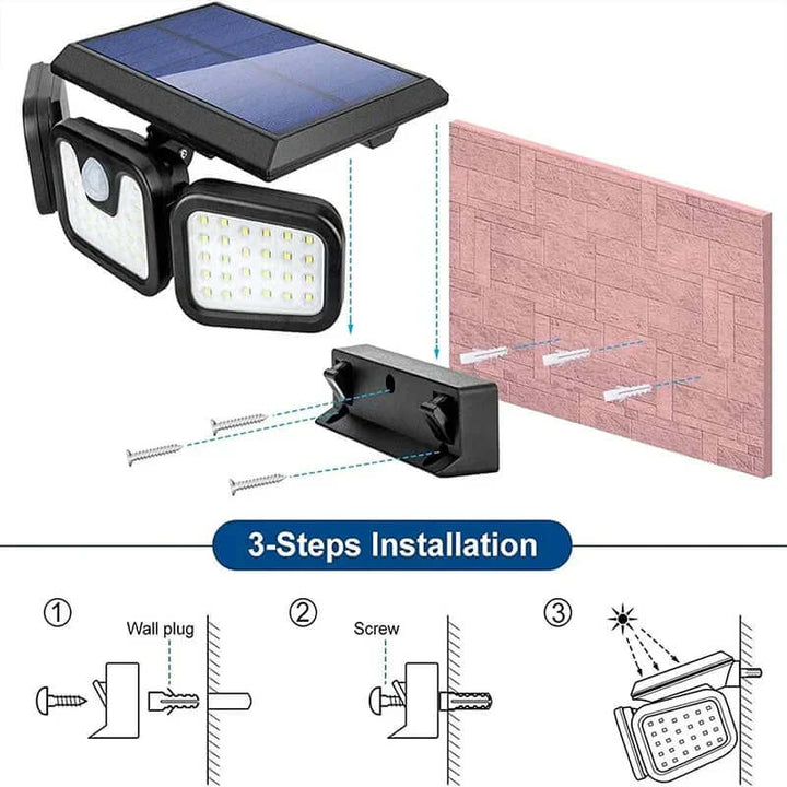 Solar-Wandleuchte Außen 74 LEDs