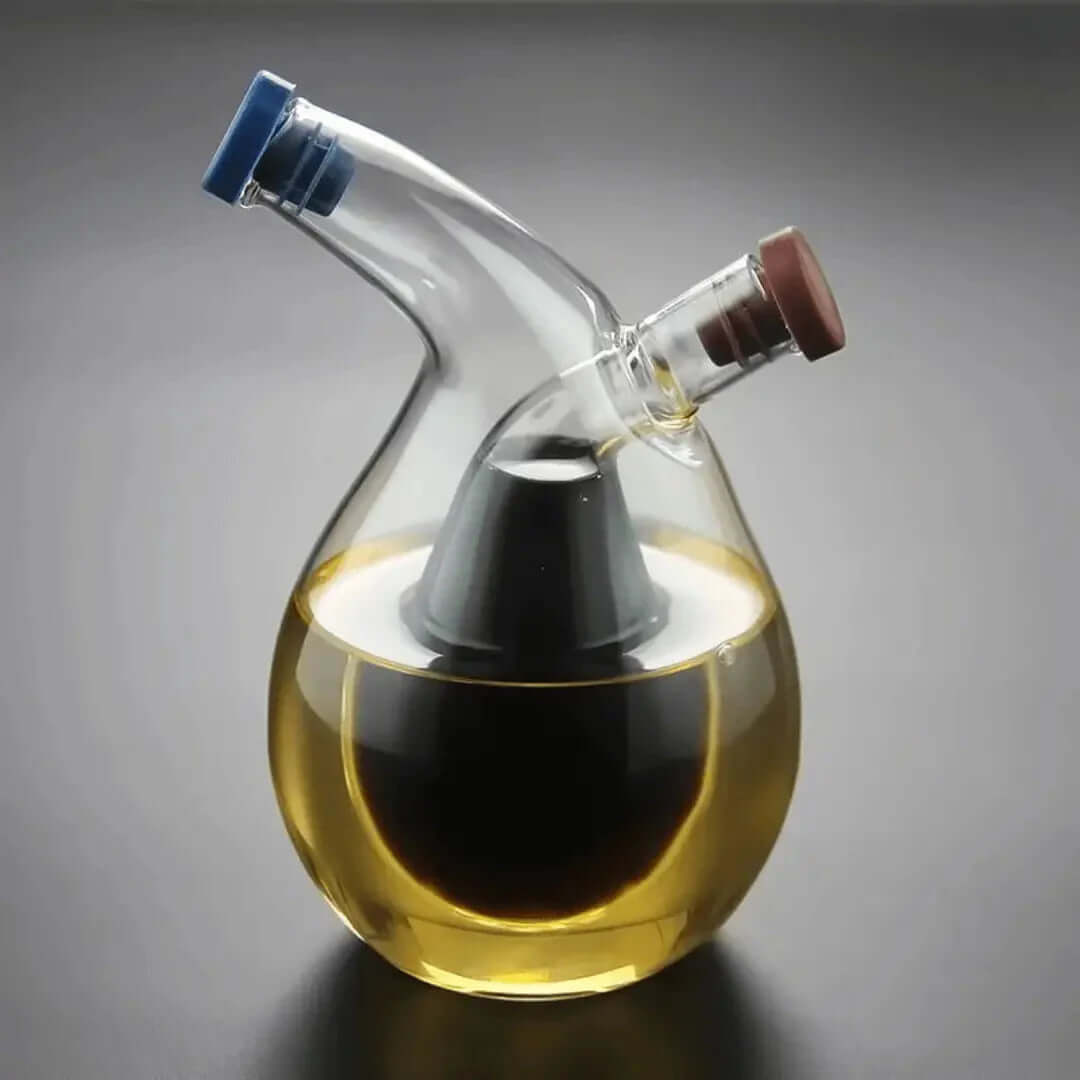 Distributeur d'huile et de vinaigre à double paroi en verre